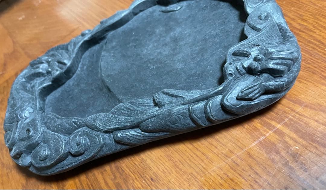 中国硯　硯箱入り　筆、墨付き