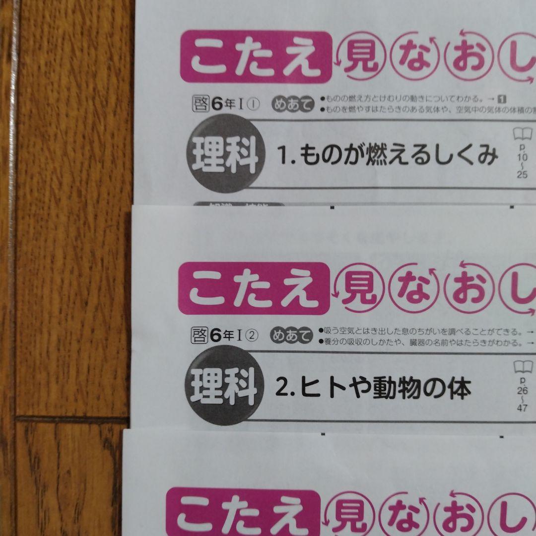 小6　理科　令和7年度　カラーテスト見なおしシート　啓林館　明治図書