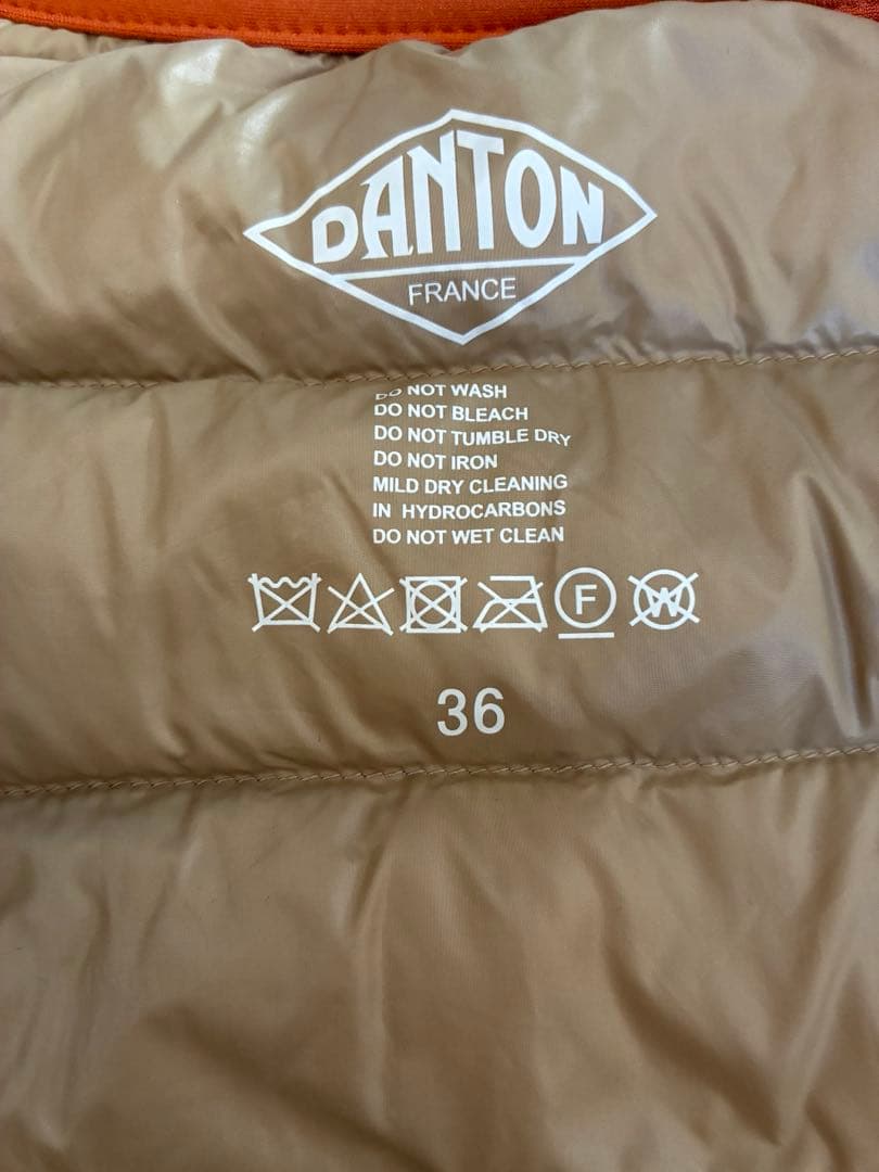DANTON ダウンベスト 36 M相当　オレンジ