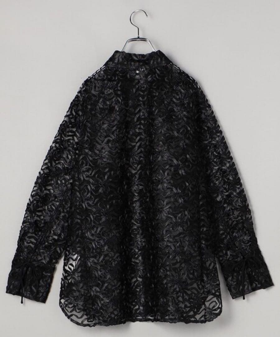 トップス BLACK RIBBONTULLERAGLAN SHIRT 24SS
