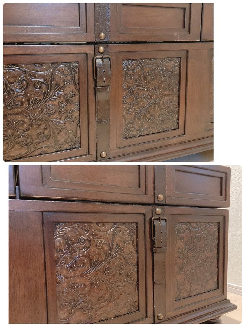 Ashley furniture　コーヒーテーブル　丸脚　輸入家具　アンティーク