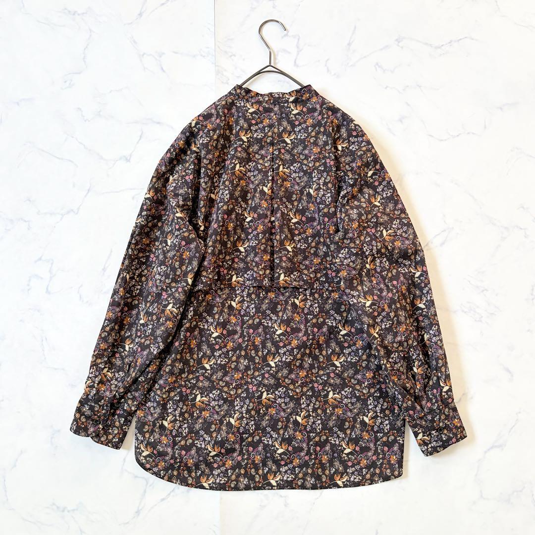 北欧暮らしの道具展 「暮らしに、ときめき」大人のための柄ブラウス ブラウン 花柄