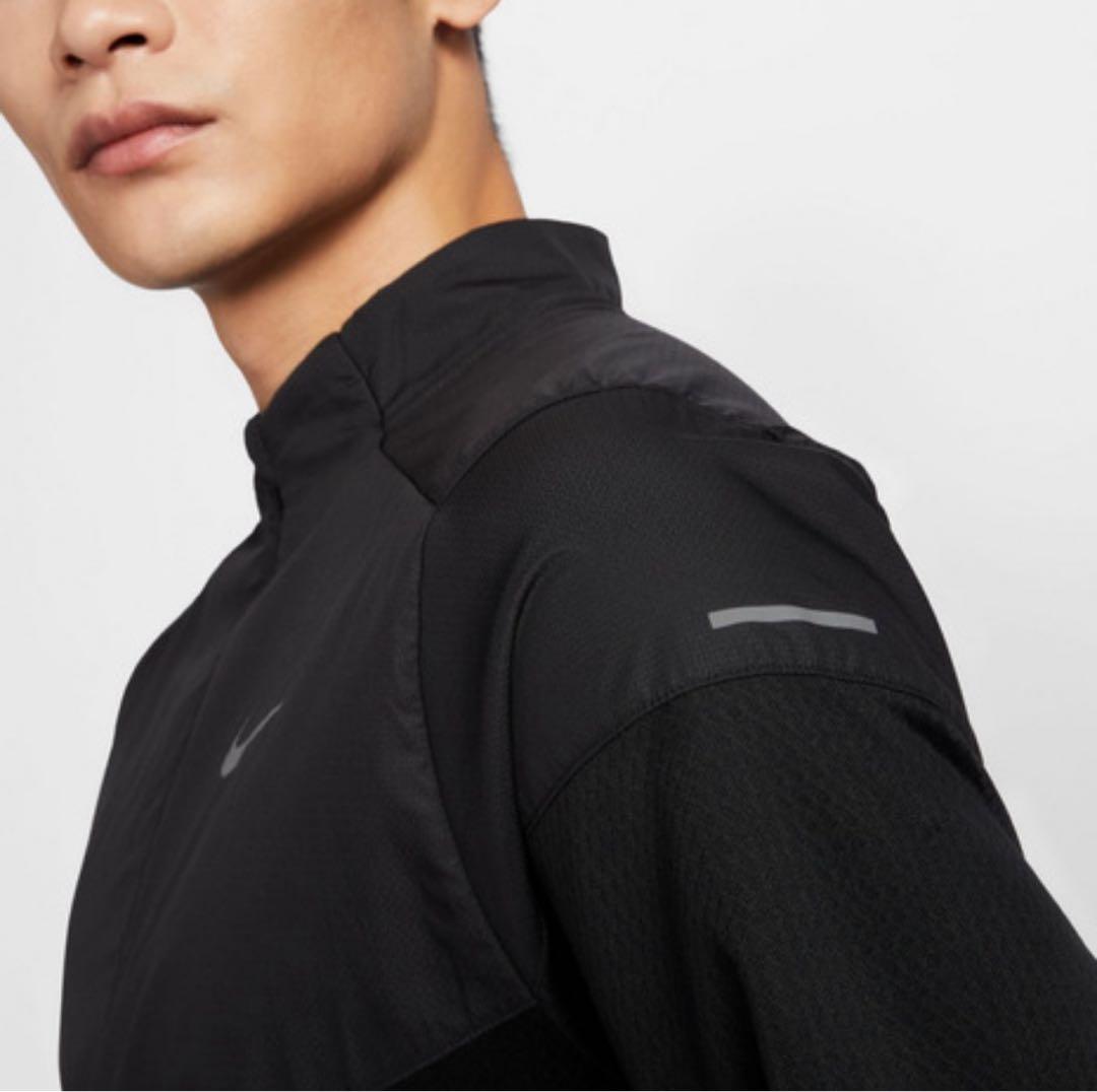 新品‼️ナイキ　Therma-FIT ハーフジップ 長袖 ランニングトップ　黒　M