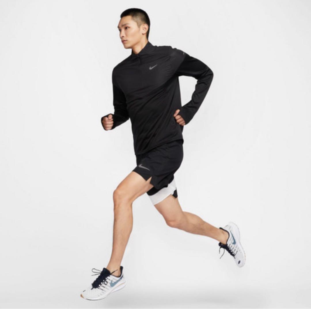 新品‼️ナイキ　Therma-FIT ハーフジップ 長袖 ランニングトップ　黒　M