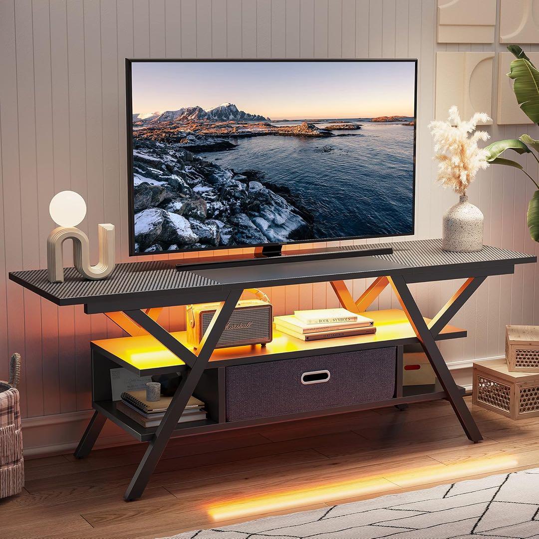 限定美品　TVボード　オーディオ　ラック　LEDカーボン
