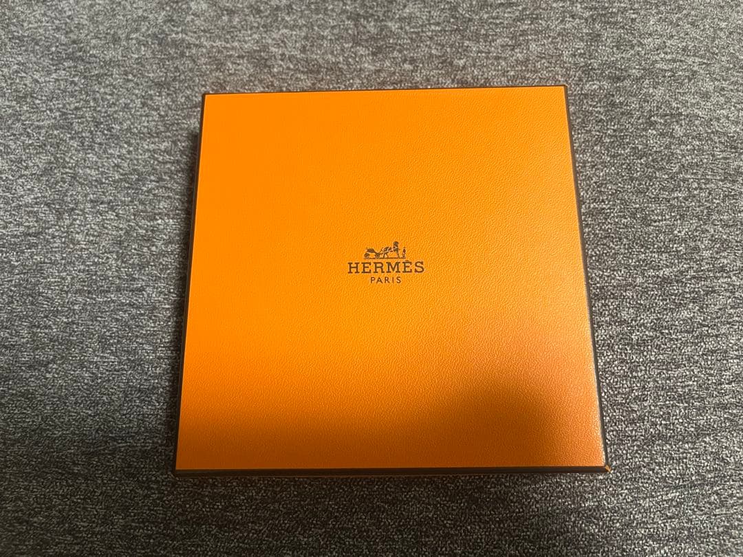HERMES ブルー ストライプ ハンカチ
