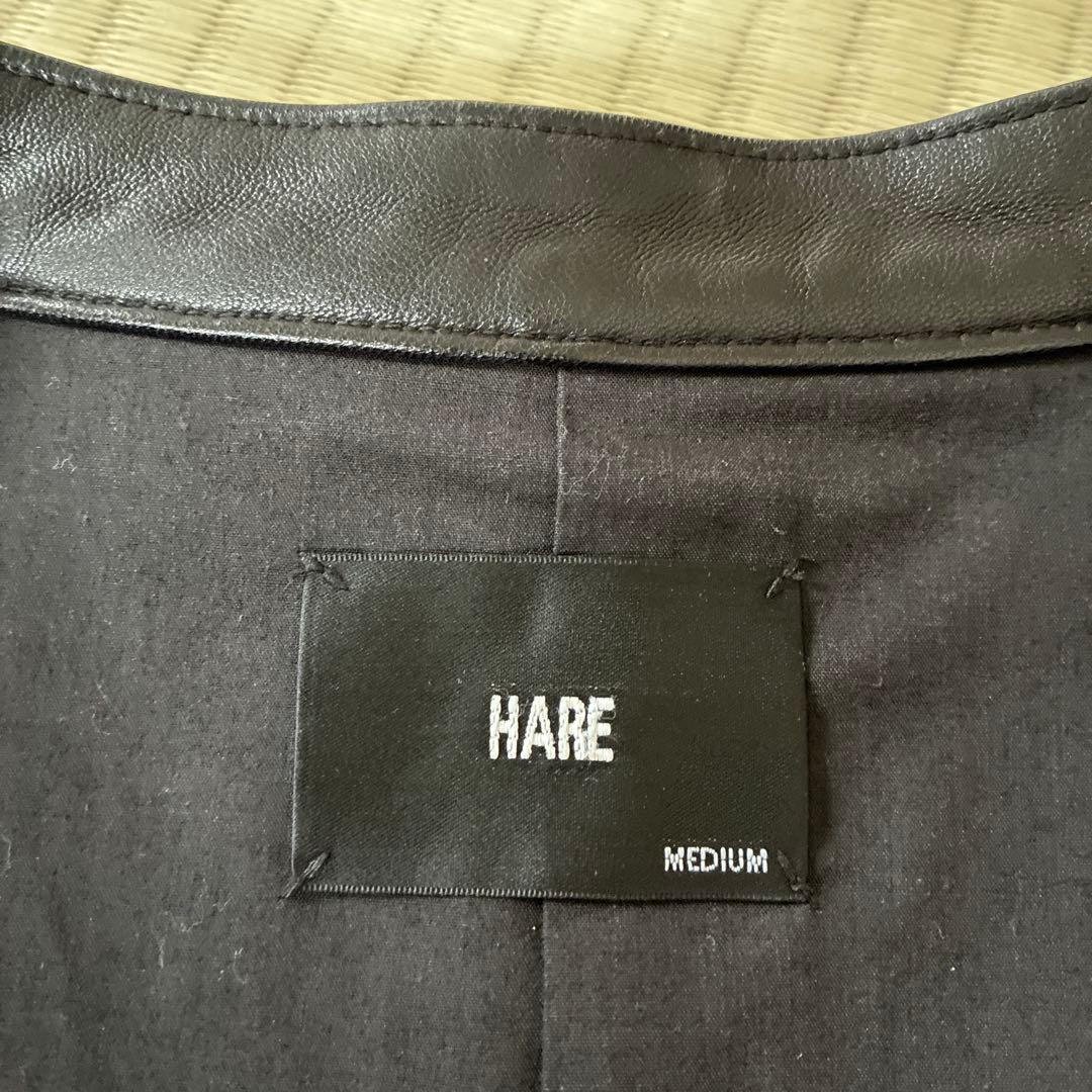 HARE ブラックラムレザー　ブラック　ライダースジャケット　Mサイズ