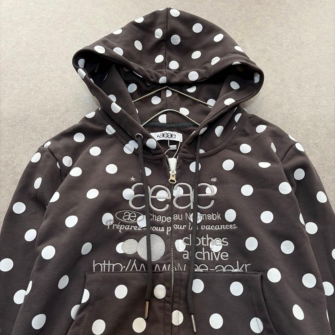 aeae♡WEB AEAE WEB LOGO CROP HOOD ZIP UP