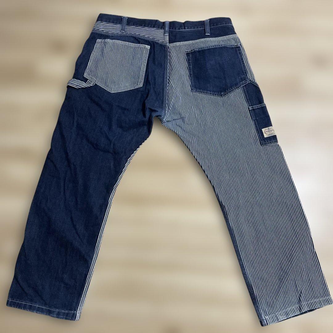 児島ジーンズ KOJIMA GENES ヒッコリー×濃紺 ペインターデニムパンツ