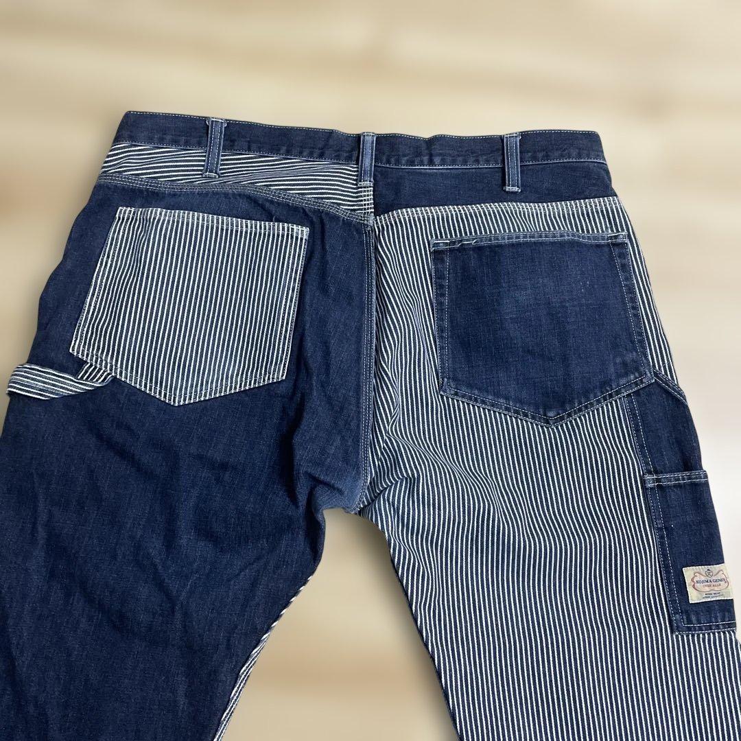 児島ジーンズ KOJIMA GENES ヒッコリー×濃紺 ペインターデニムパンツ