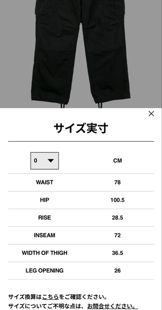 パンツ 25aw Sacai Carhartt WIP Duck Pants BLACK