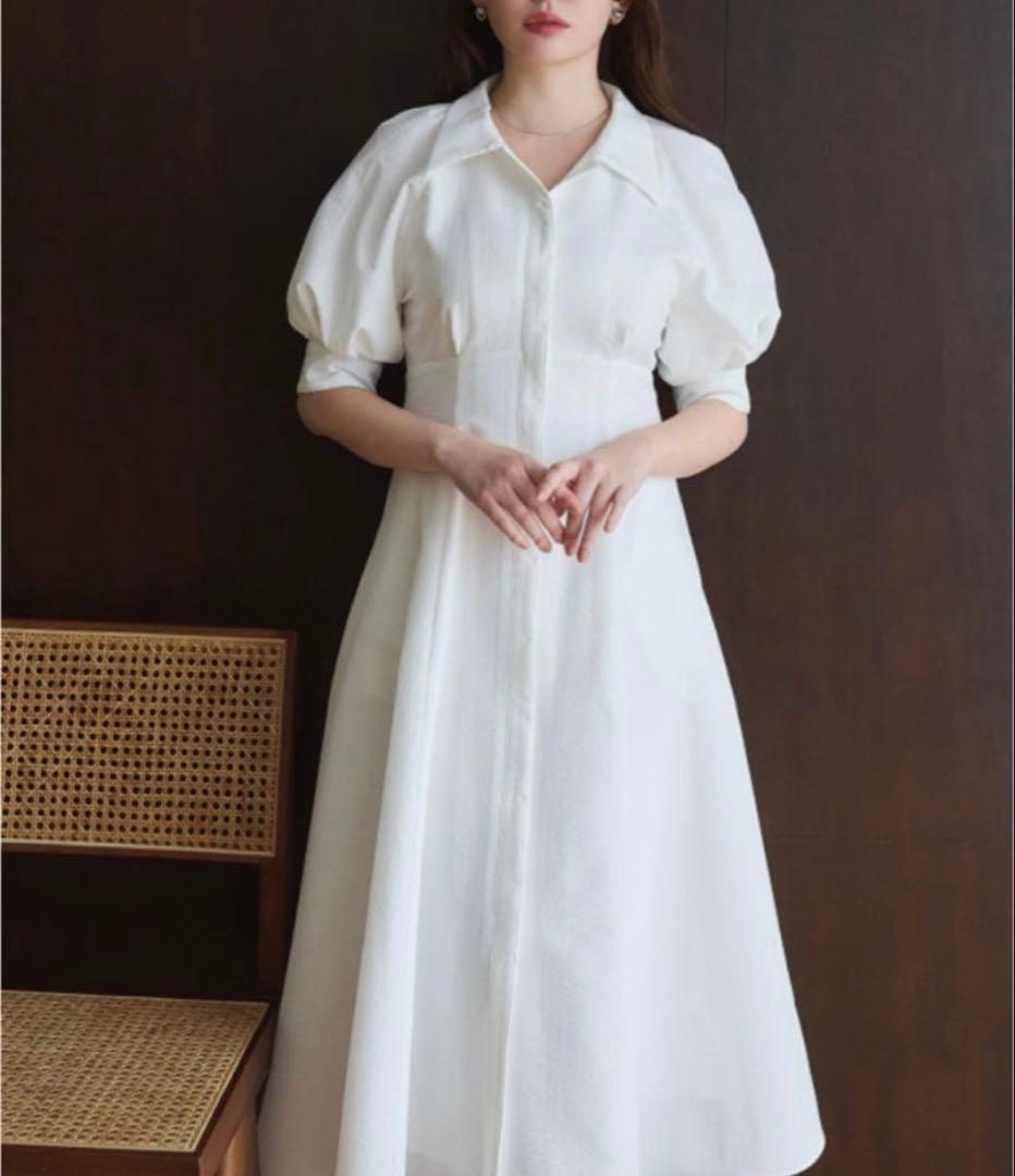 ハーリップ Vienna Volume Sleeve Shirt Dress