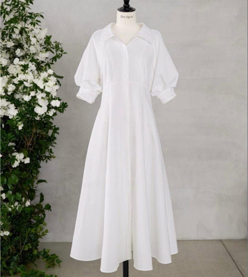ハーリップ Vienna Volume Sleeve Shirt Dress