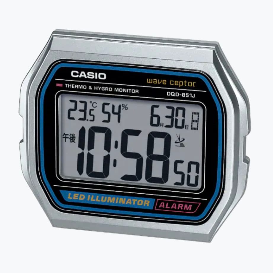 CASIO DQD-851J-8JF シルバー 電波時計 カシオ　置時計
