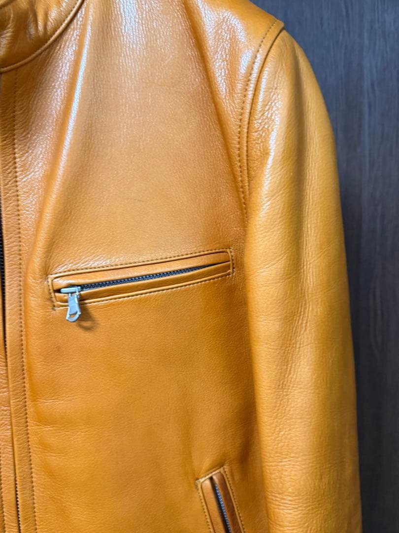 Y’2 LEATHER レザージャケット 38 ブラウン 牛革