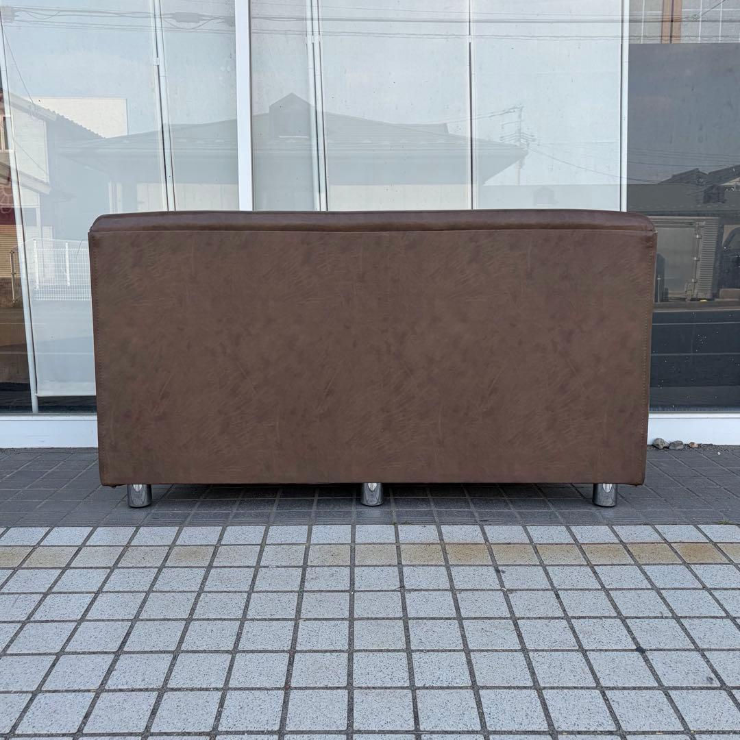 【アンティーク】Public パブリック レザー 2人掛け ソファ 台形 古家具