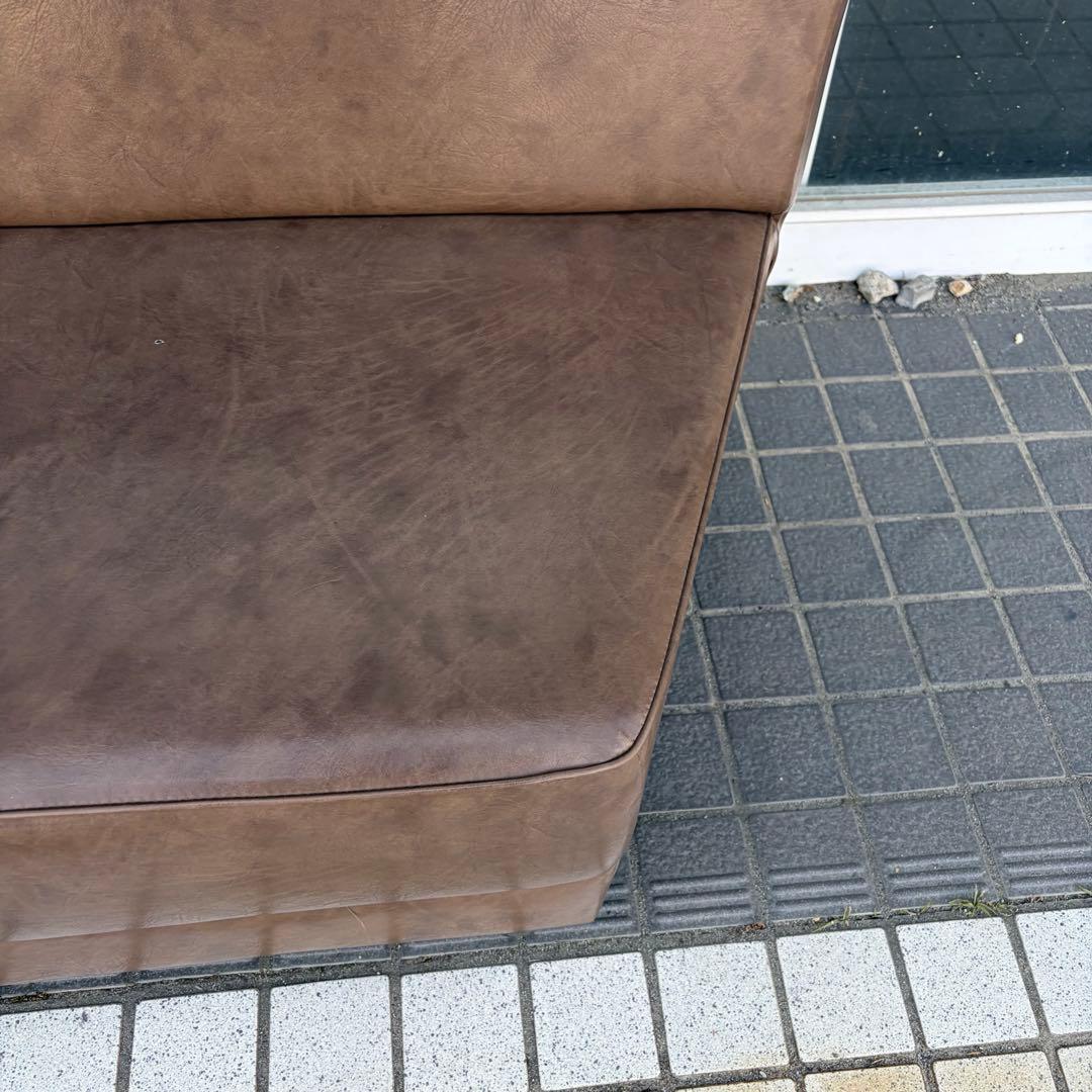 【アンティーク】Public パブリック レザー 2人掛け ソファ 台形 古家具