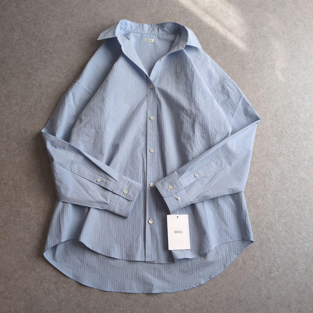 【未使用】現行品　BRILL　ブリル　ストライプオーバーシャツ　定価3.5万円