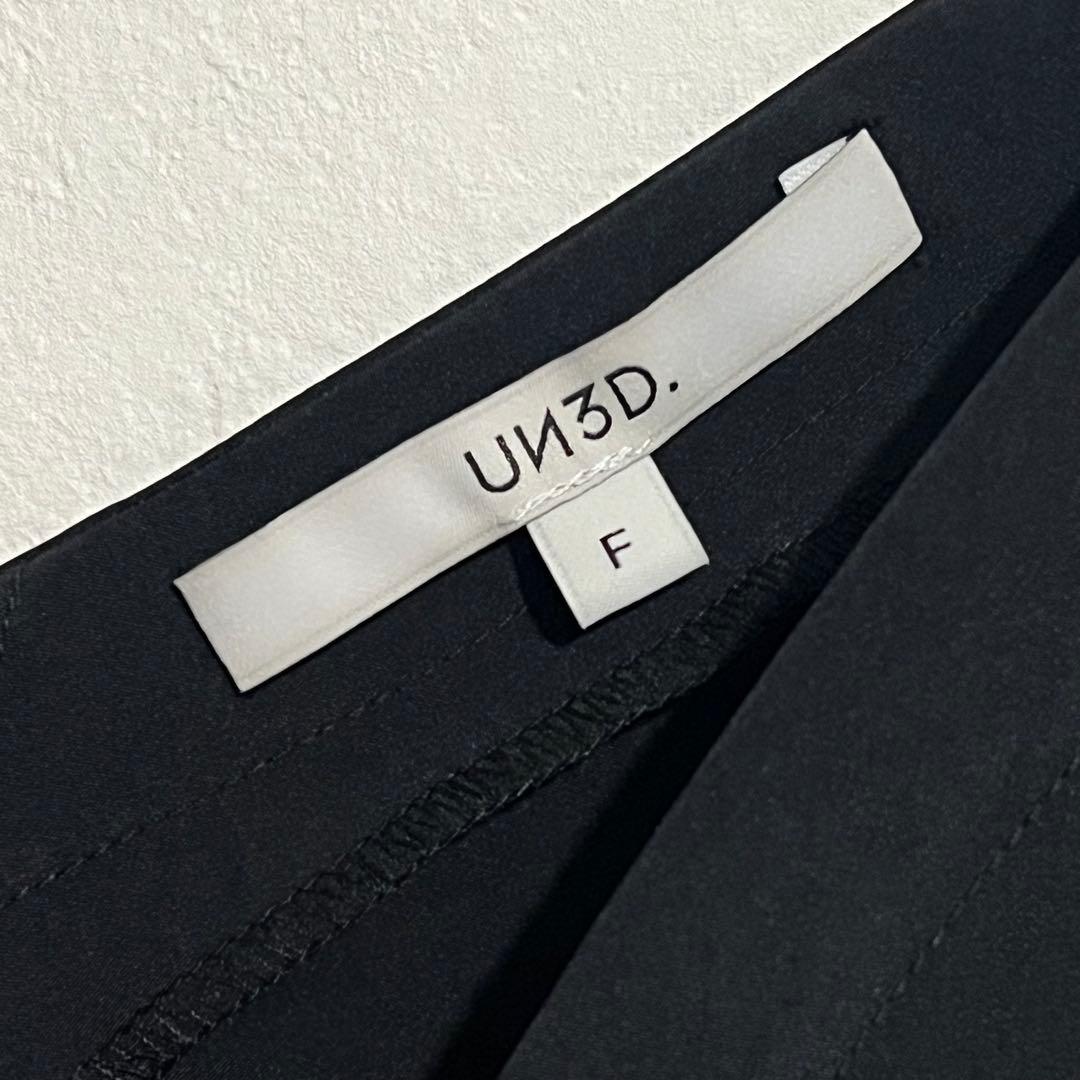 un3d. ギャザースリーブブラウス ブラック