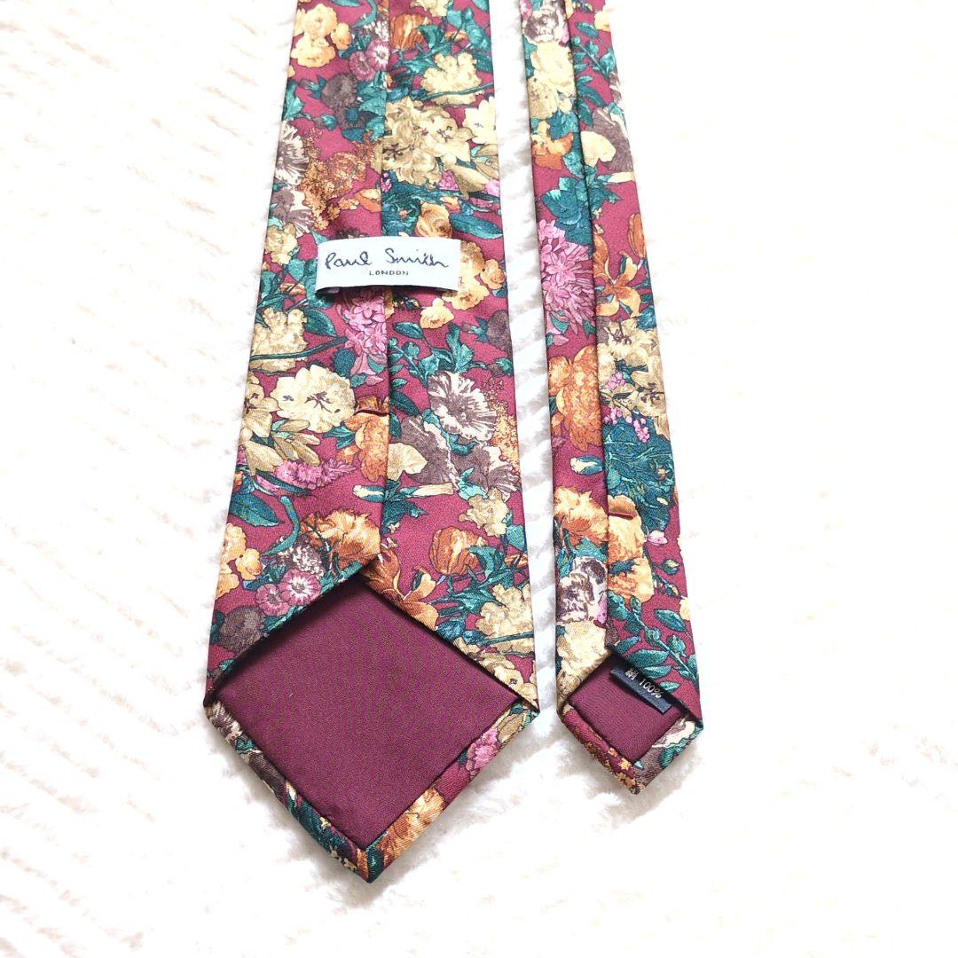 Paul Smith　ネクタイ　花柄　総柄　シルク　紳士服