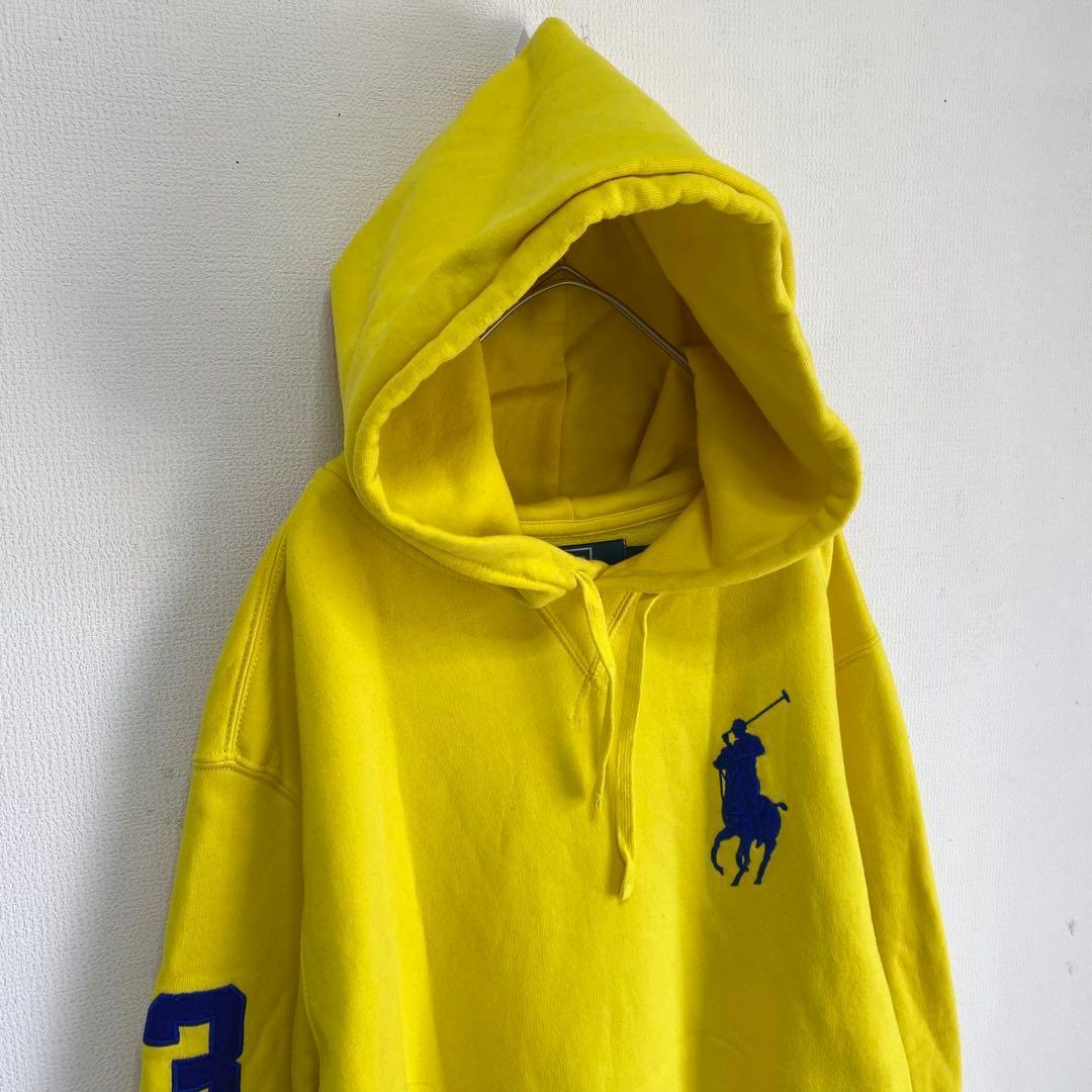 【Polo by Ralph Lauren】【L】パーカー　黄色　ビックポニー