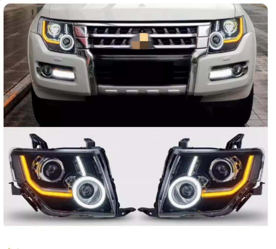 パジェロ V93 V97 V98W LEDイカリングヘッドライト 左右