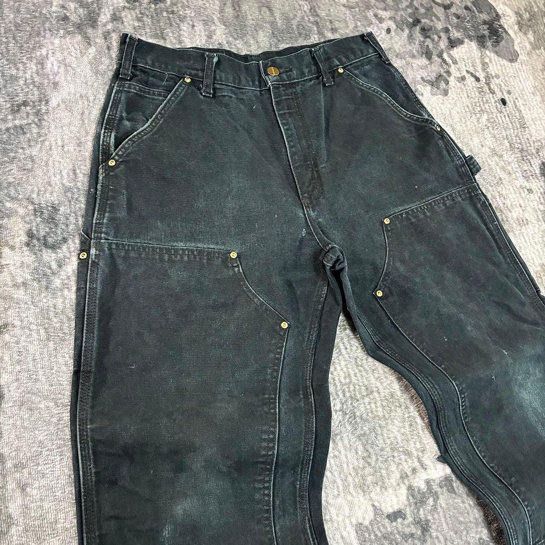 USA製 32×30 Carhartt フェードブラック 金ボタン 極上フェード