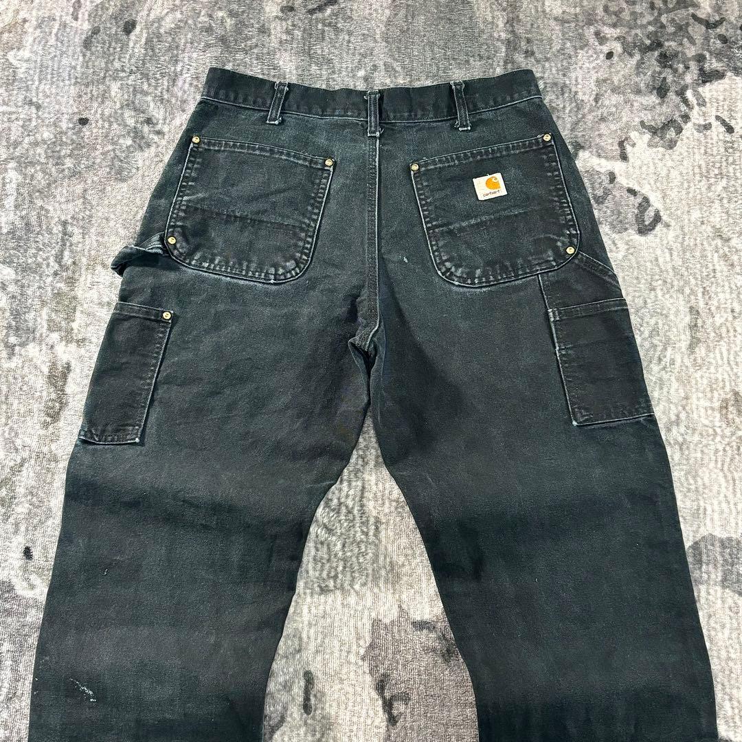 USA製 32×30 Carhartt フェードブラック 金ボタン 極上フェード
