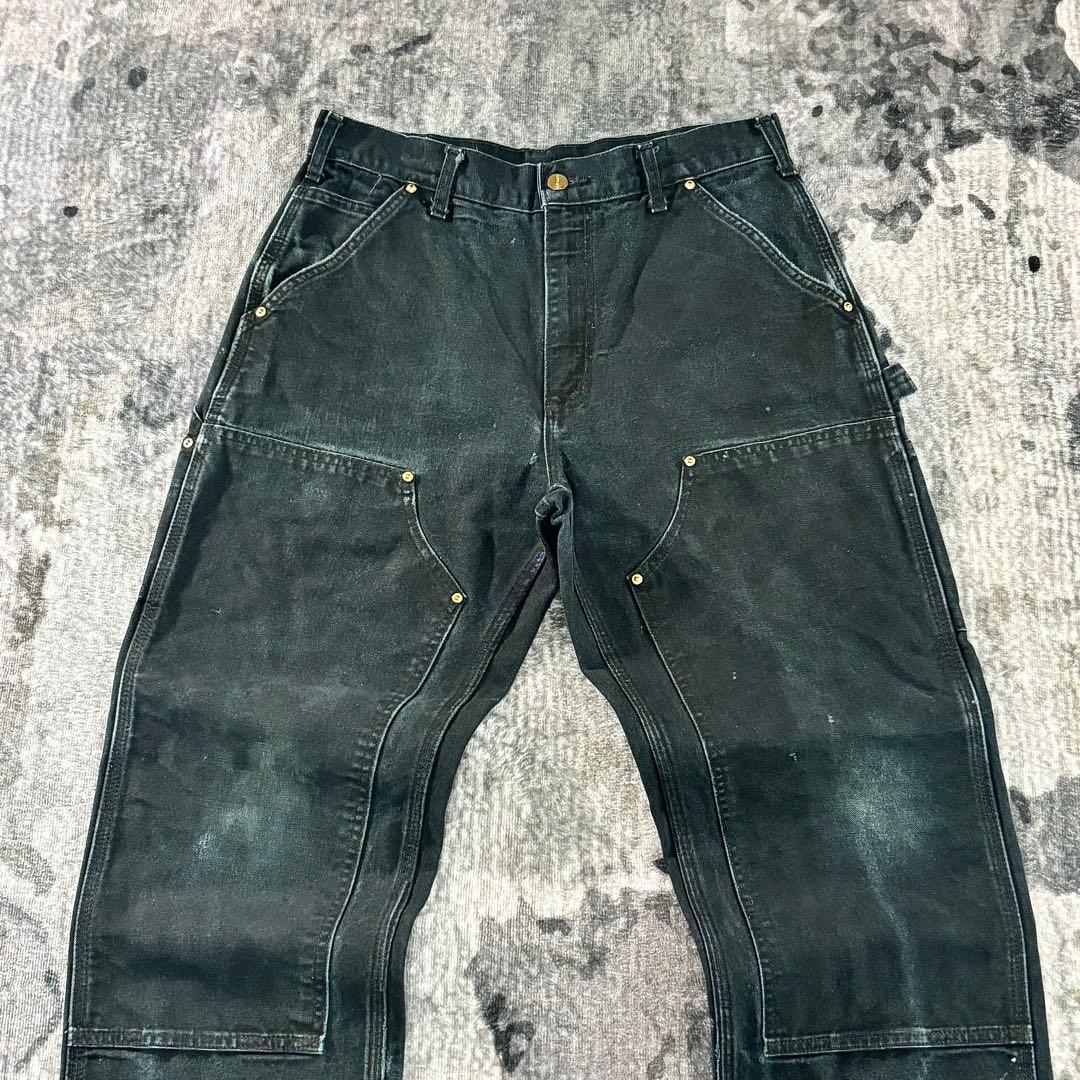 USA製 32×30 Carhartt フェードブラック 金ボタン 極上フェード