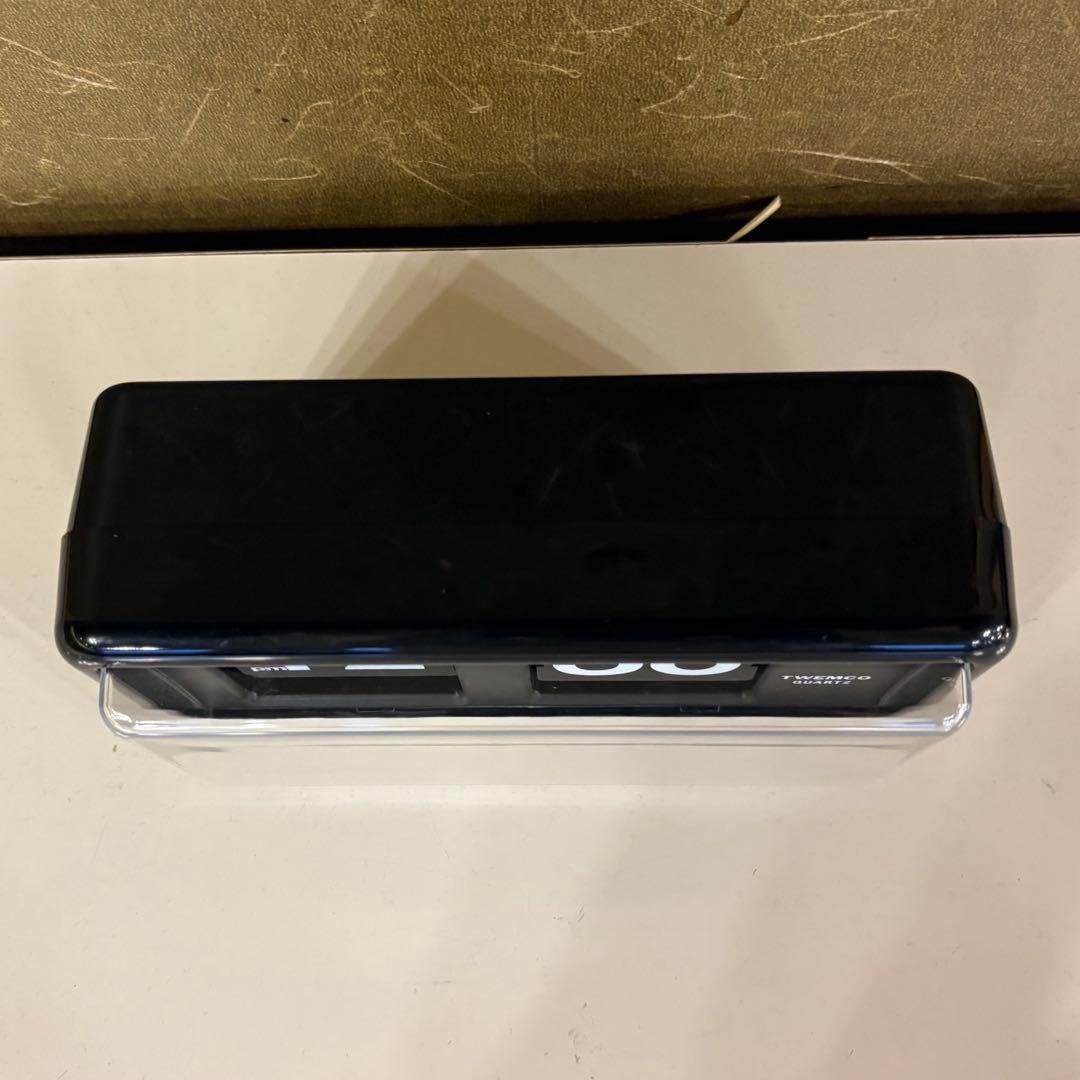 ★動作品★TWEMCO トゥエンコ パタパタ時計 ブラック QT-30 レトロ