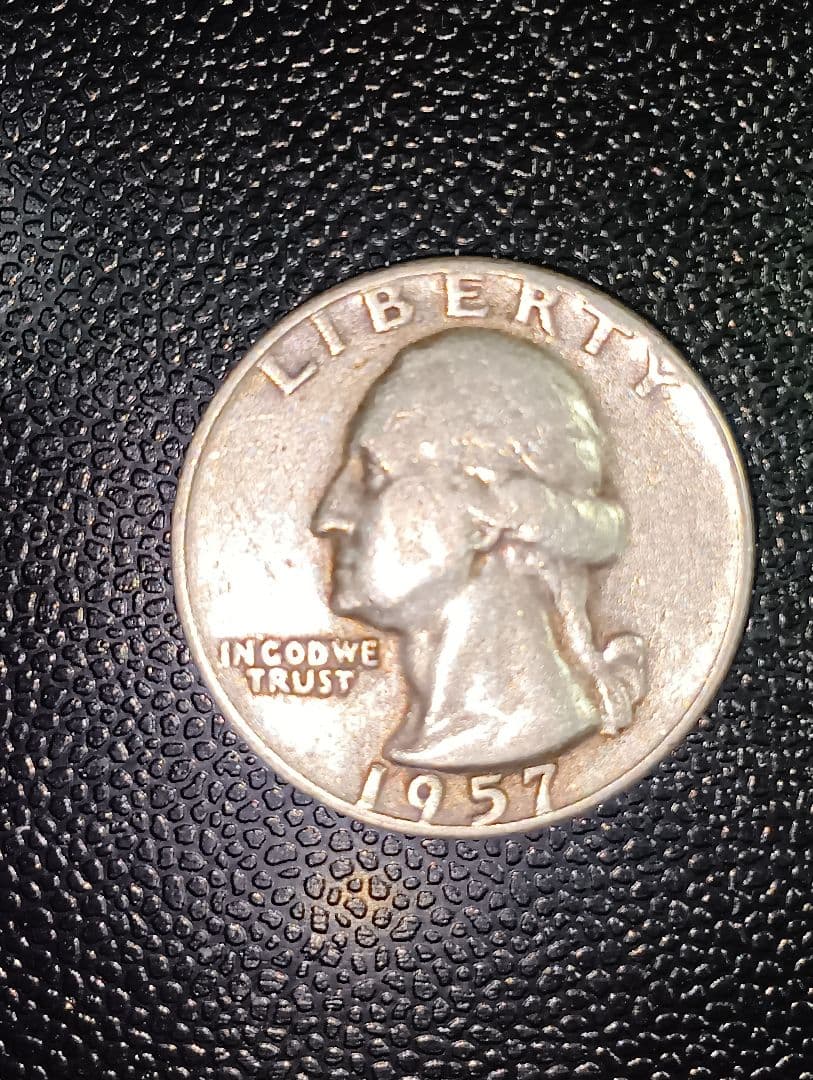 1957年、1958年、1964年 アメリカ合衆国25セント銀貨４枚