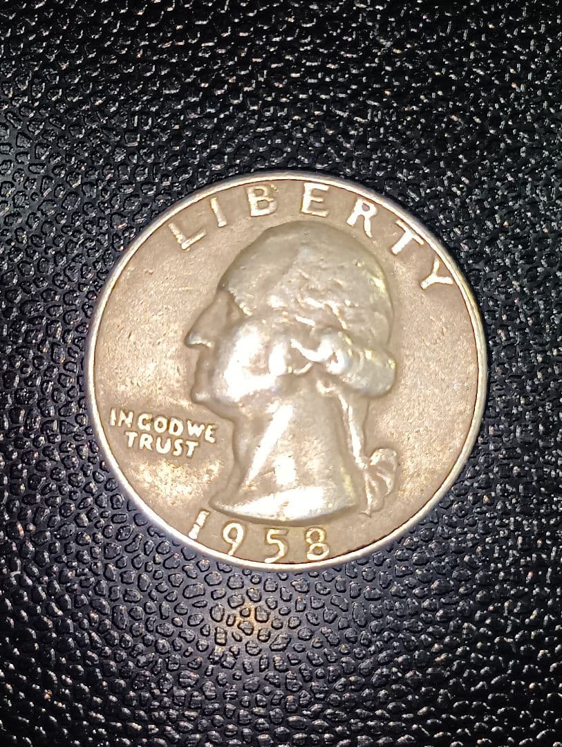 1957年、1958年、1964年 アメリカ合衆国25セント銀貨４枚