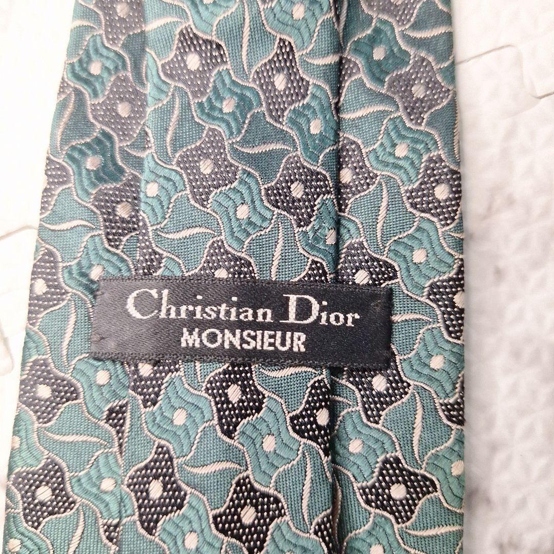 Christian Dior 緑系 パターン SILK100% ネクタイ