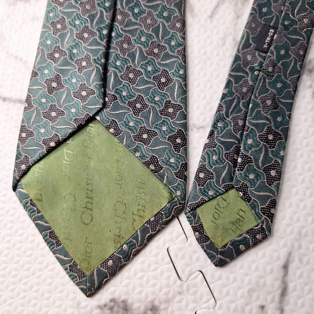 Christian Dior 緑系 パターン SILK100% ネクタイ