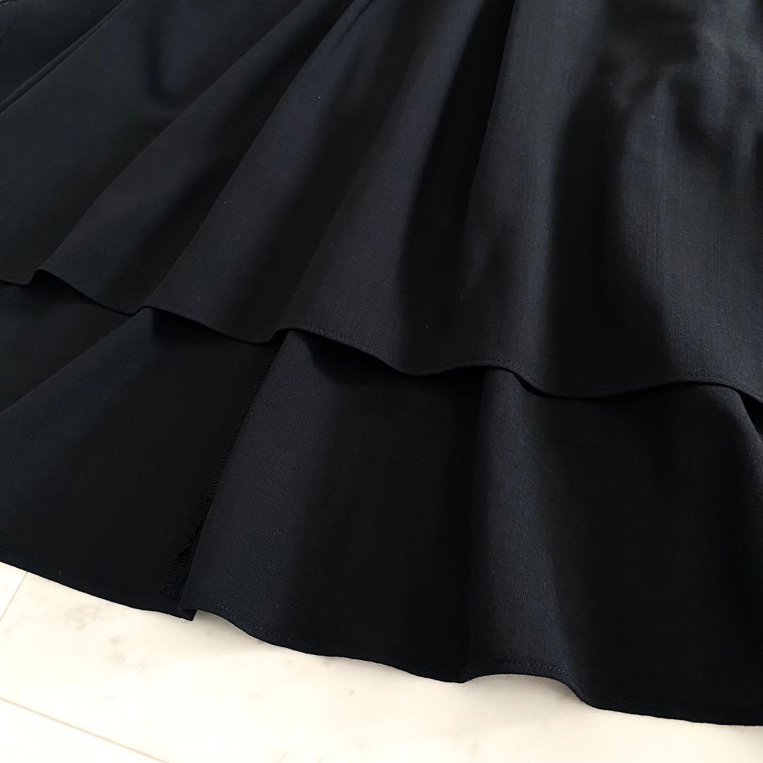 極美品 アドーア ADORE ウールボイルワンピース くるみ釦 ボリューム袖