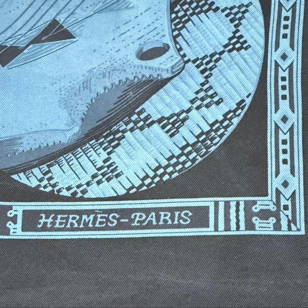 【新春sale】Hermès　エルメス　カレ90　スカーフ　ブルー系
