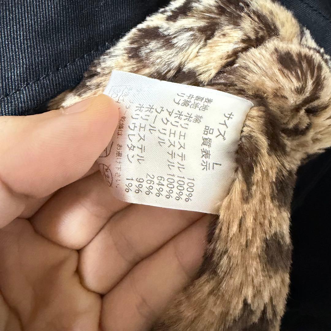 N-678 666 トリプルシックス　デッキジャケット　裏地レオパード　L 良品