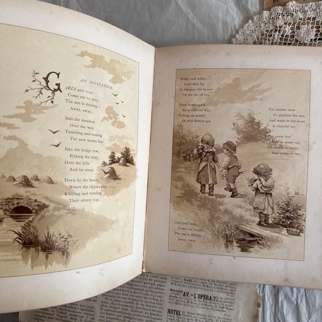 稀少アンティーク美しい挿絵の絵本　洋書ヴィクトリアン古書アーネストニースター絵本