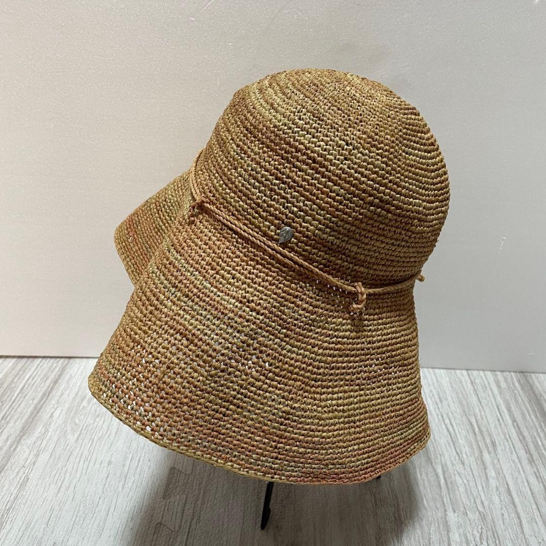 ヘレンカミンスキーハットラフィアプロヴァンス　麦わら帽子ロゴ金具