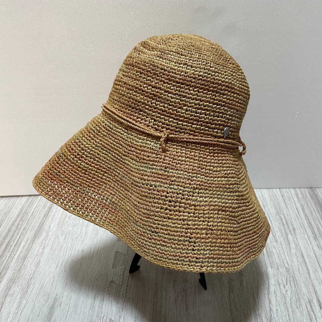 ヘレンカミンスキーハットラフィアプロヴァンス　麦わら帽子ロゴ金具