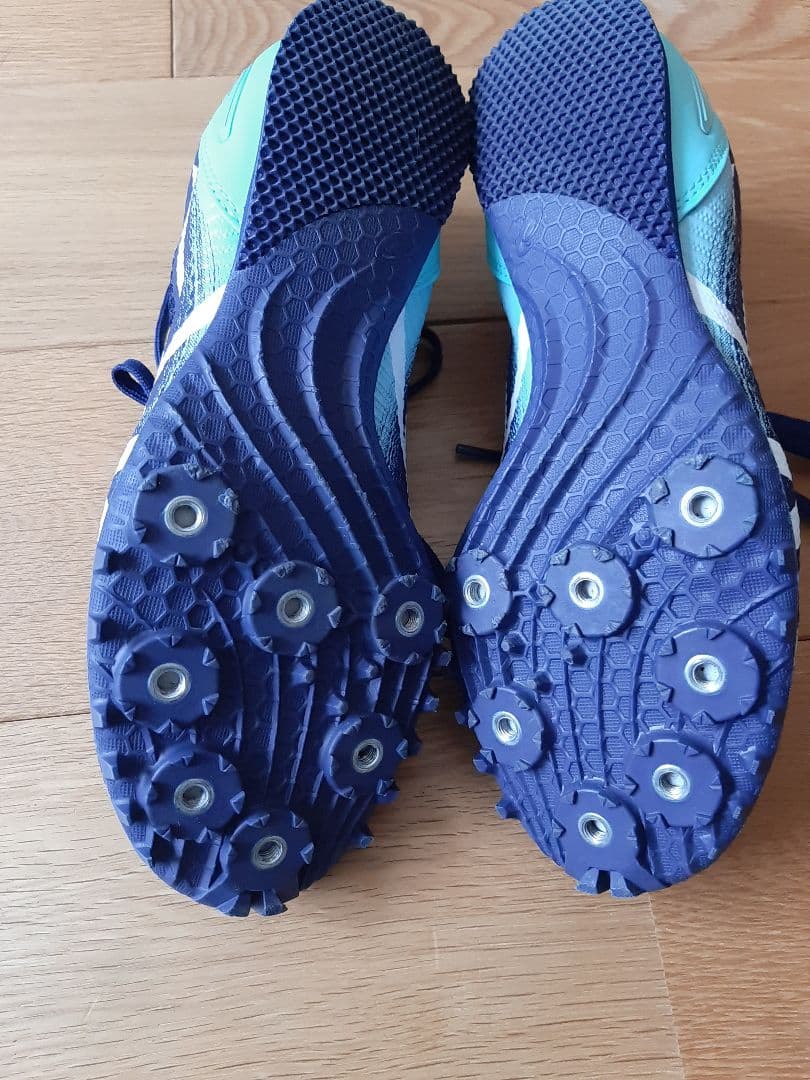 ASICS スパイク　短距離用 ネイビー 24.0cm　ピン付き