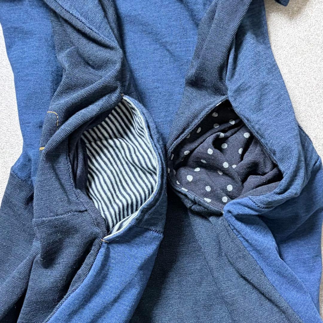 45R つぎはぎのドレス(インディゴ) ロングワンピース ゆったり