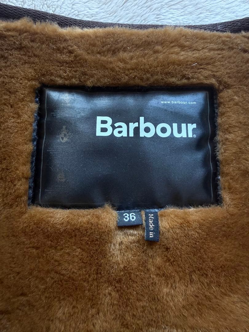 【美品】Barbourバブアー フロントジップファーライナー 36