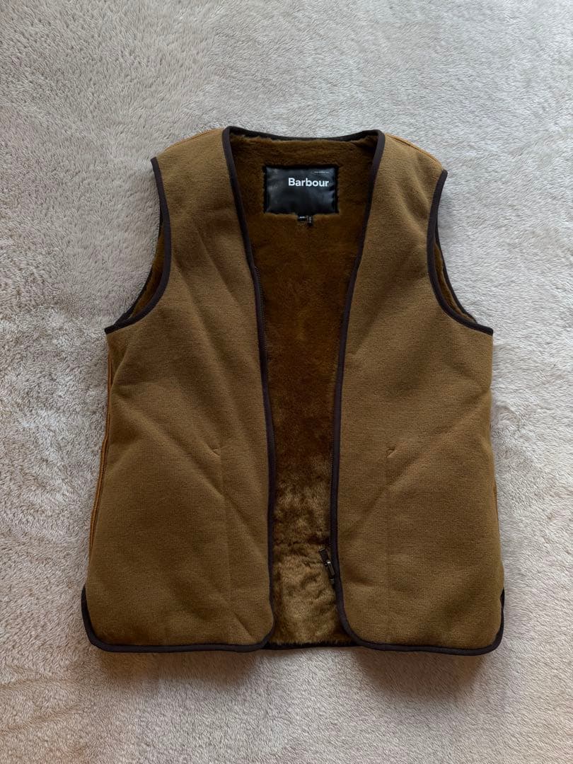 【美品】Barbourバブアー フロントジップファーライナー 36