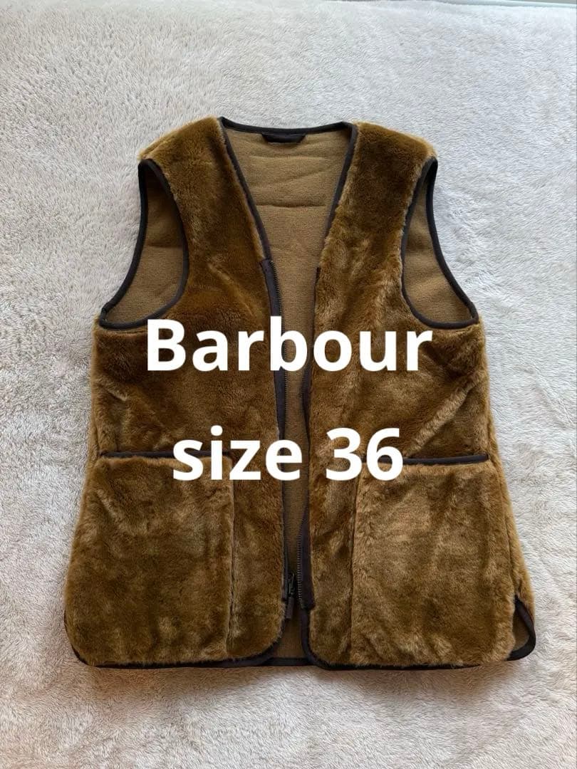 【美品】Barbourバブアー フロントジップファーライナー 36