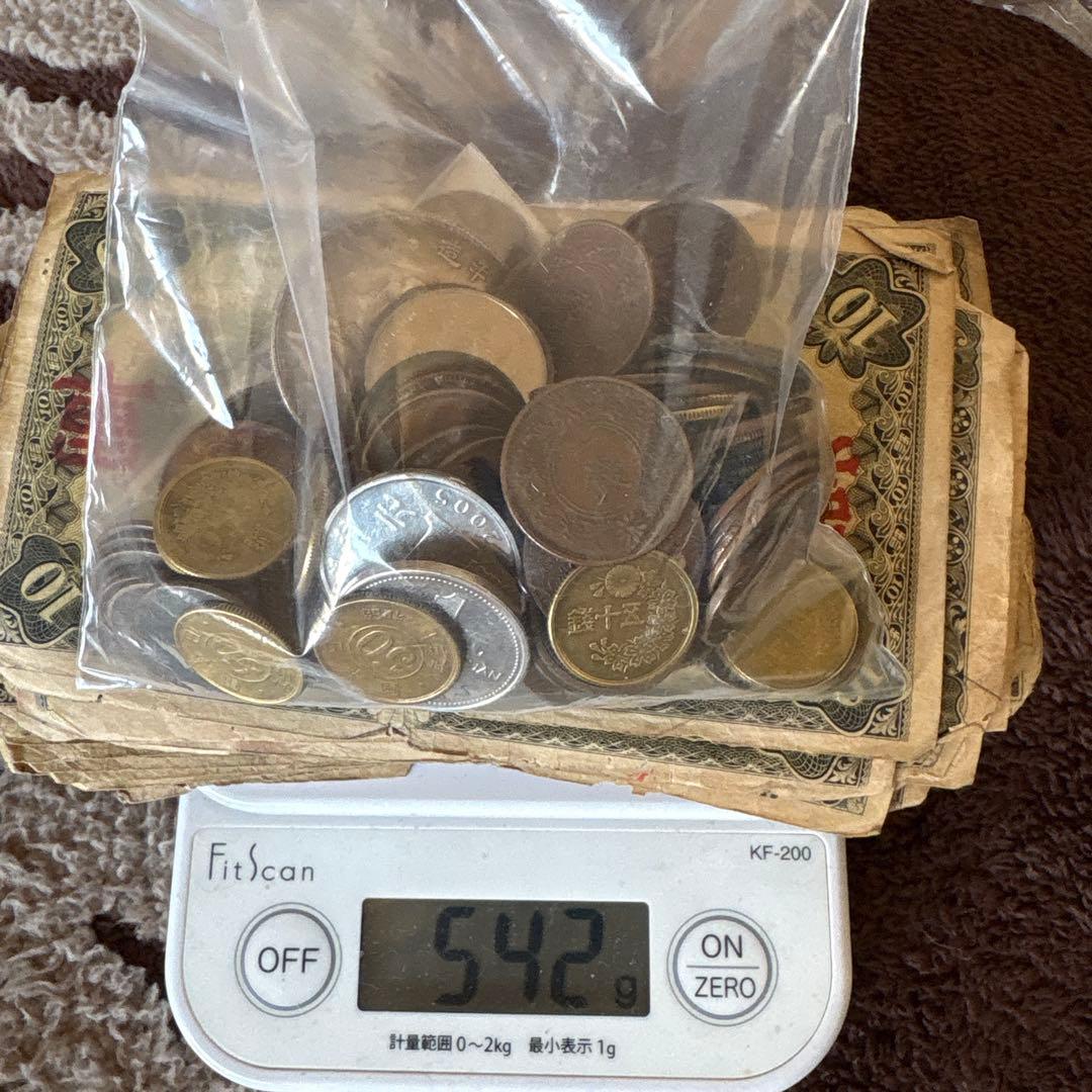 旧紙幣 古紙幣 古札 硬币 大量 約542g 状態の良くない並品