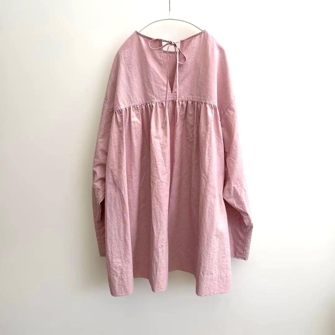 ☆美品☆yori☆バックリボンロングスリーブブラウス フリーサイズ ピンク