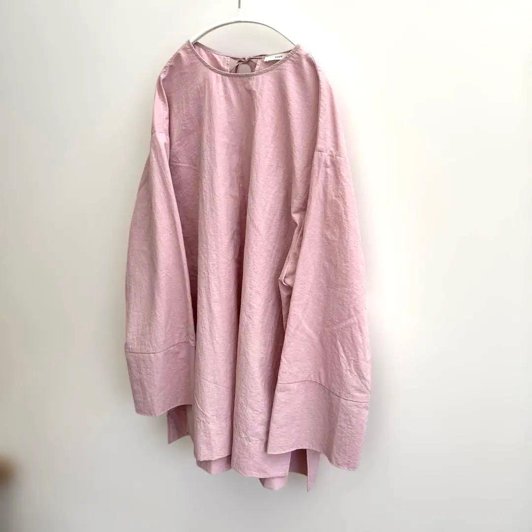 ☆美品☆yori☆バックリボンロングスリーブブラウス フリーサイズ ピンク