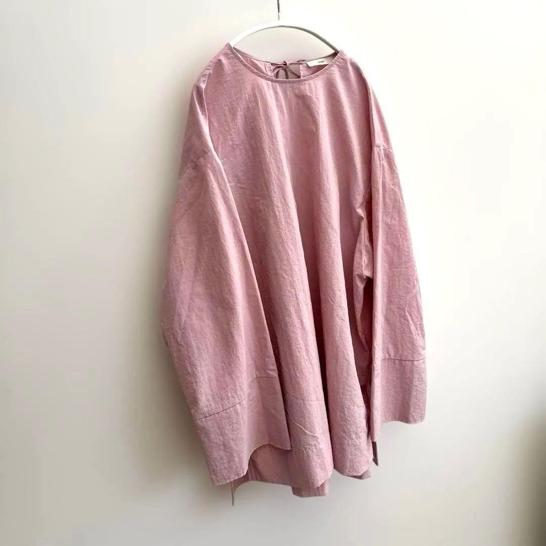 ☆美品☆yori☆バックリボンロングスリーブブラウス フリーサイズ ピンク