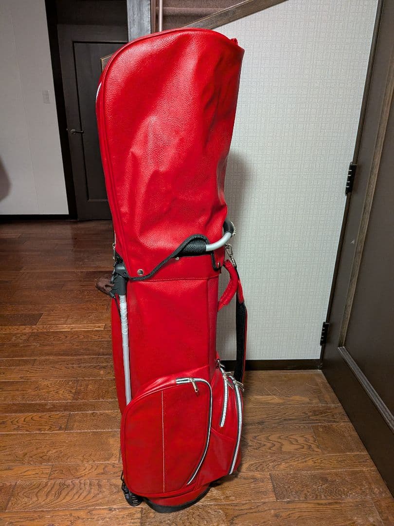 【極美品/お洒落】ゴルフバッグ スタンド式　キャディーバッグ　AXEL レザー